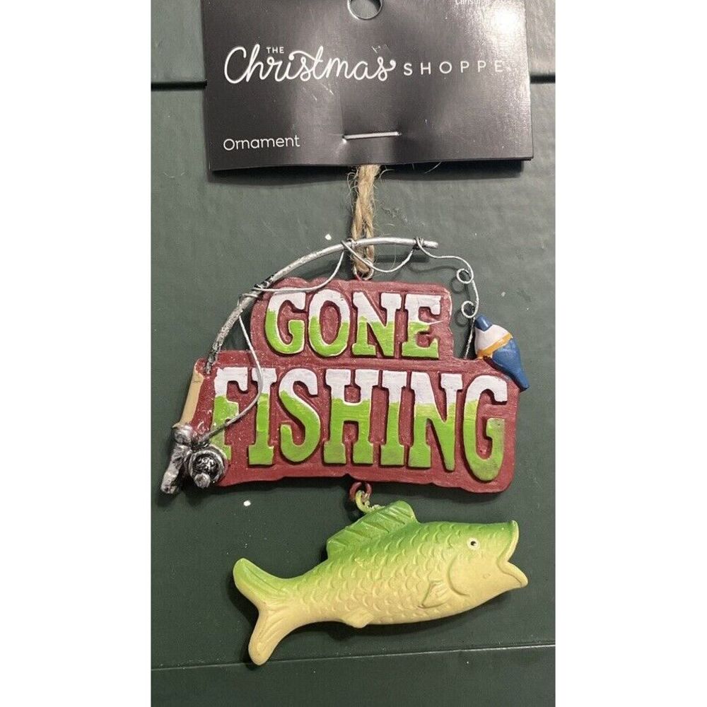 "Gone‎ Fishing"✨Resin Ornament NEW
